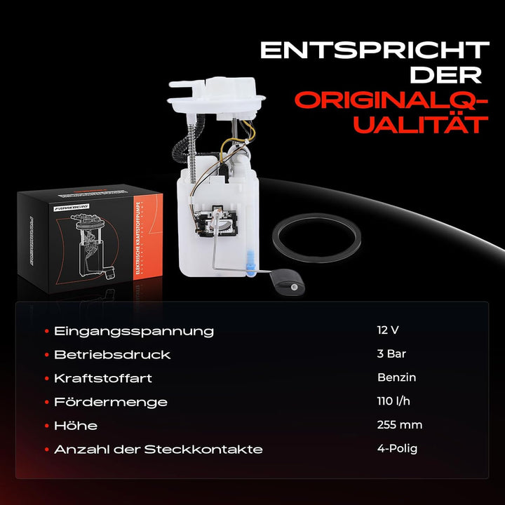 Frankberg Kraftstoffpumpe Benzinpumpe Kraftstoff-Fördereinheit Modul Satz ohne Drucksensor 4-Polig K