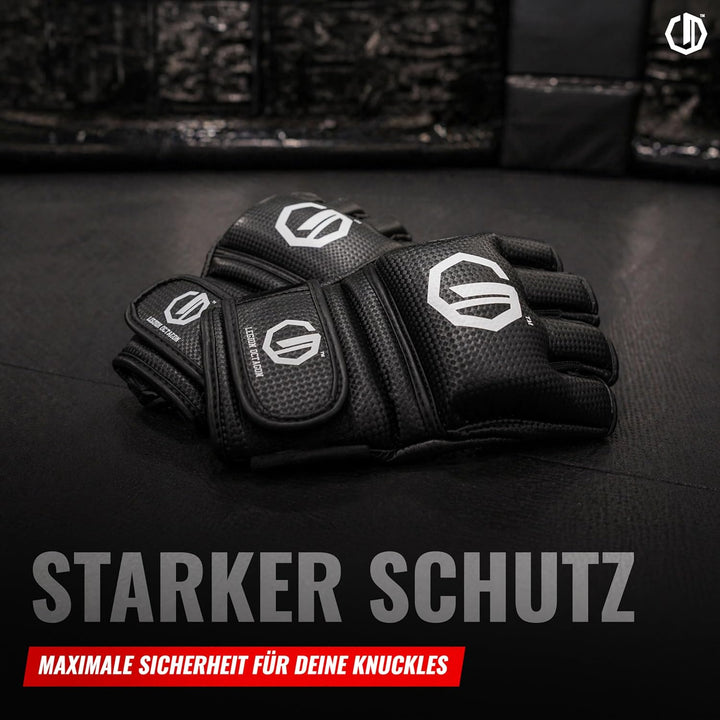 MMA Handschuhe - Kampfsport Training Grappling - Kunstleder - Knöchel- und Gelenkschutz Grün S, Grün