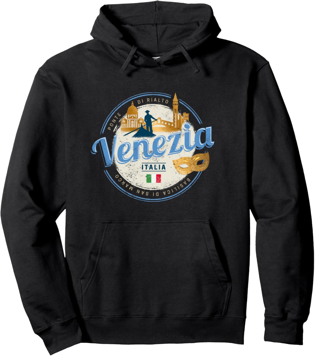 Venedig mit Gondoliere Italien Karneval Vintage Souvenir Pullover Hoodie