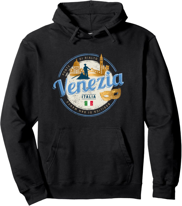 Venedig mit Gondoliere Italien Karneval Vintage Souvenir Pullover Hoodie