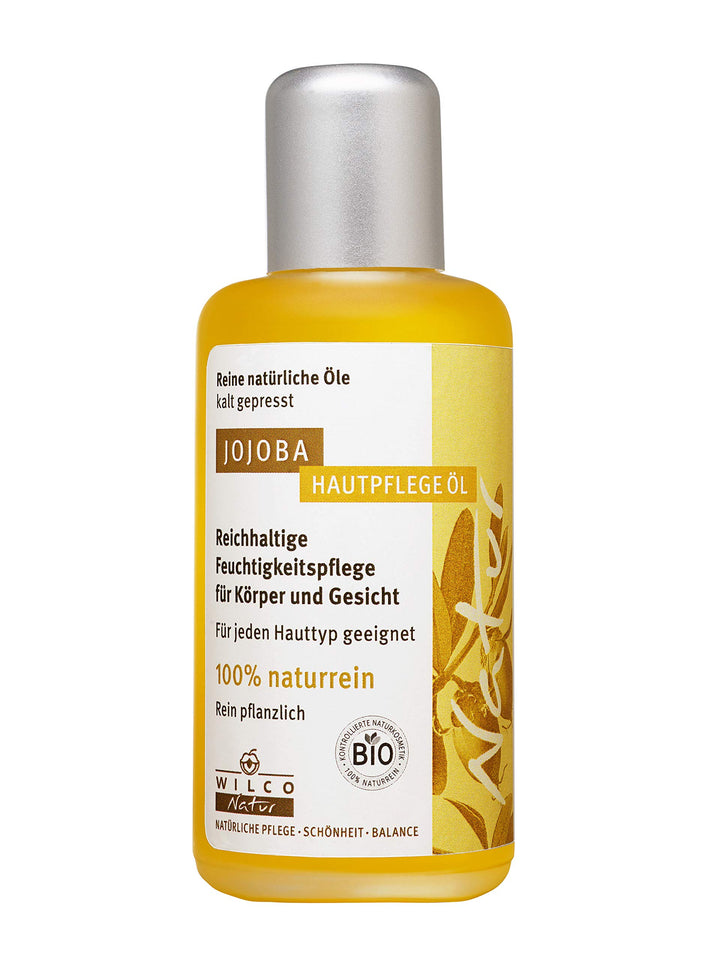 Wilco Natur Bio Jojoba Öl - 100 ml Flasche - 100% pur &amp; naturrein - Kontrollierte Naturkosmetik, veg