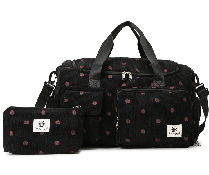 Sporttasche Kinder Reisetasche Mädchen Damen mit Schuhfach und Nassfach Cord Schwimmtasche Weekender