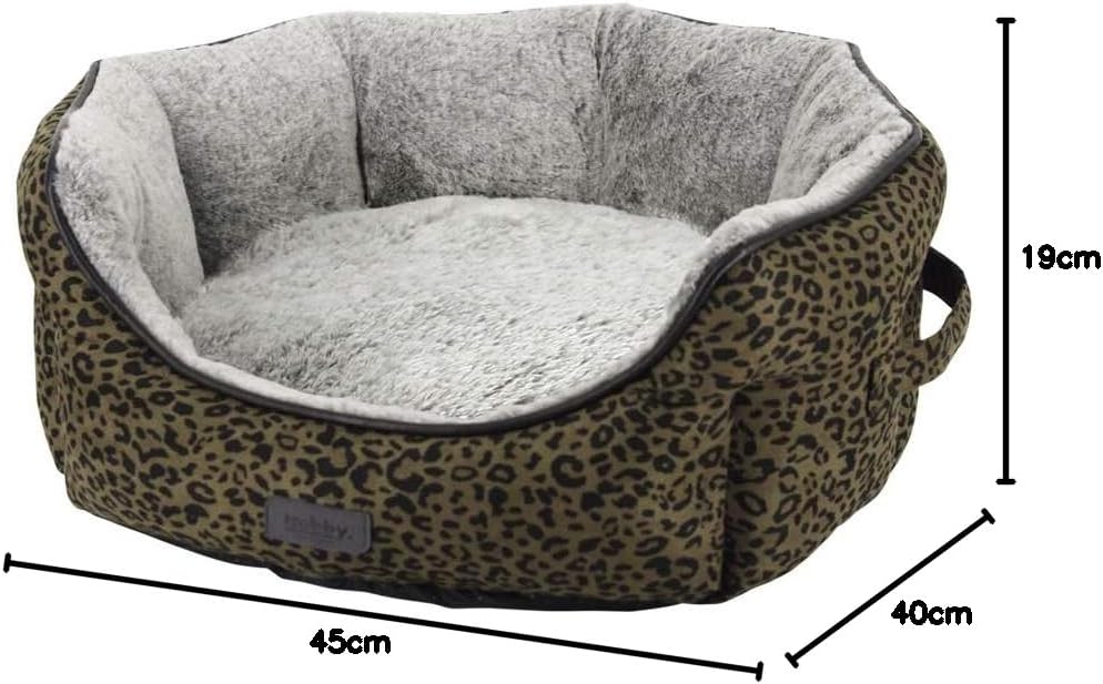 Nobby Komfort Bett oval Leo Leopard braun 45 x 40 x19 cm