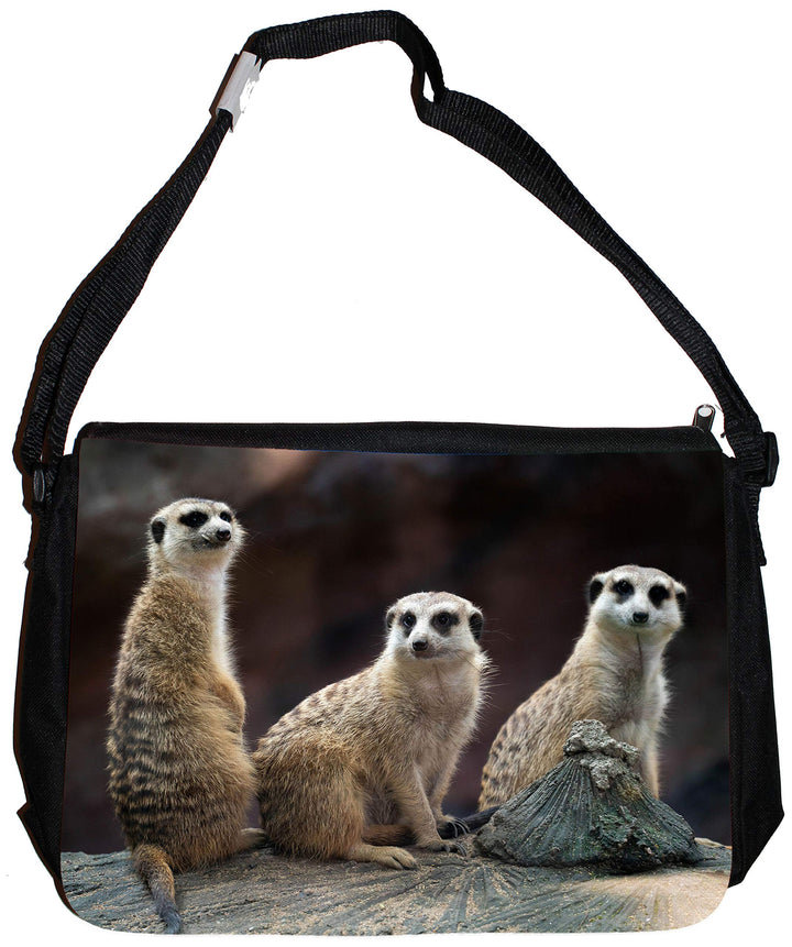 Merchandise for Fans Schultertasche - 38x28x8cm, 8,5 Liter, schwarz Motiv: Erdmännchen - 03
