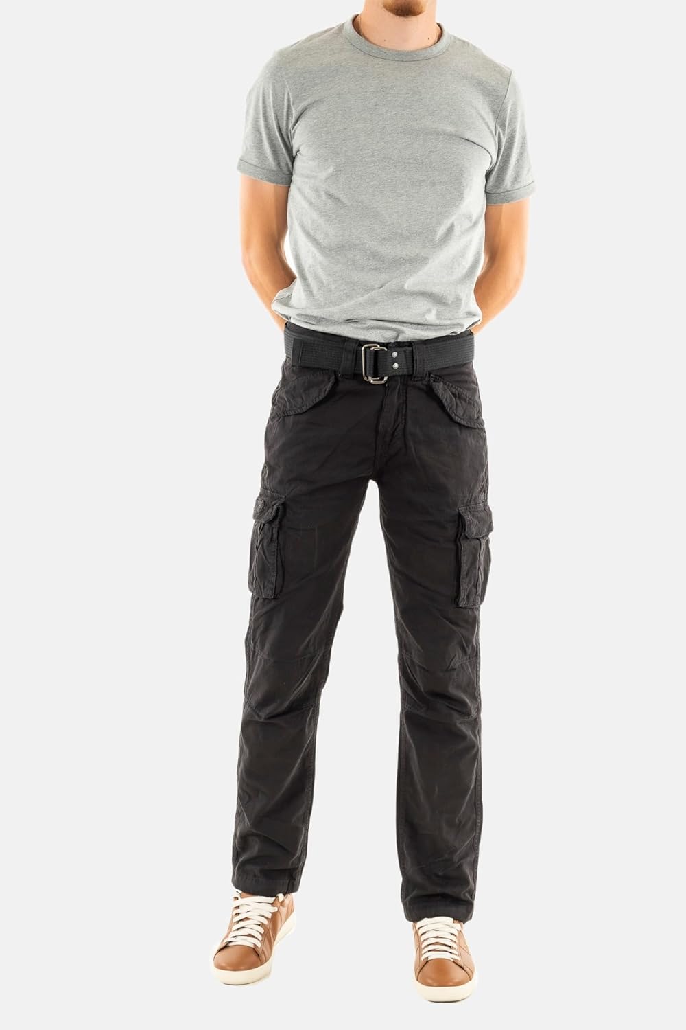 Schott NYC Herren Klassische Hose 28W Schwarz, 28W Schwarz