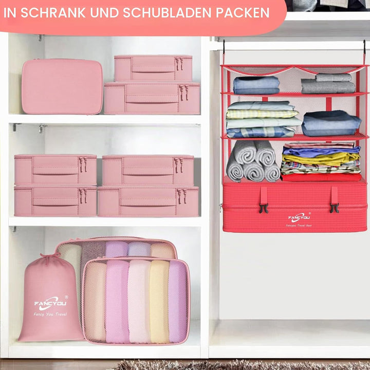 Koffer Organizer Hängende Verpackung Würfel Tragbare Schrank Regale Kompressive Reisegepäck Essentia