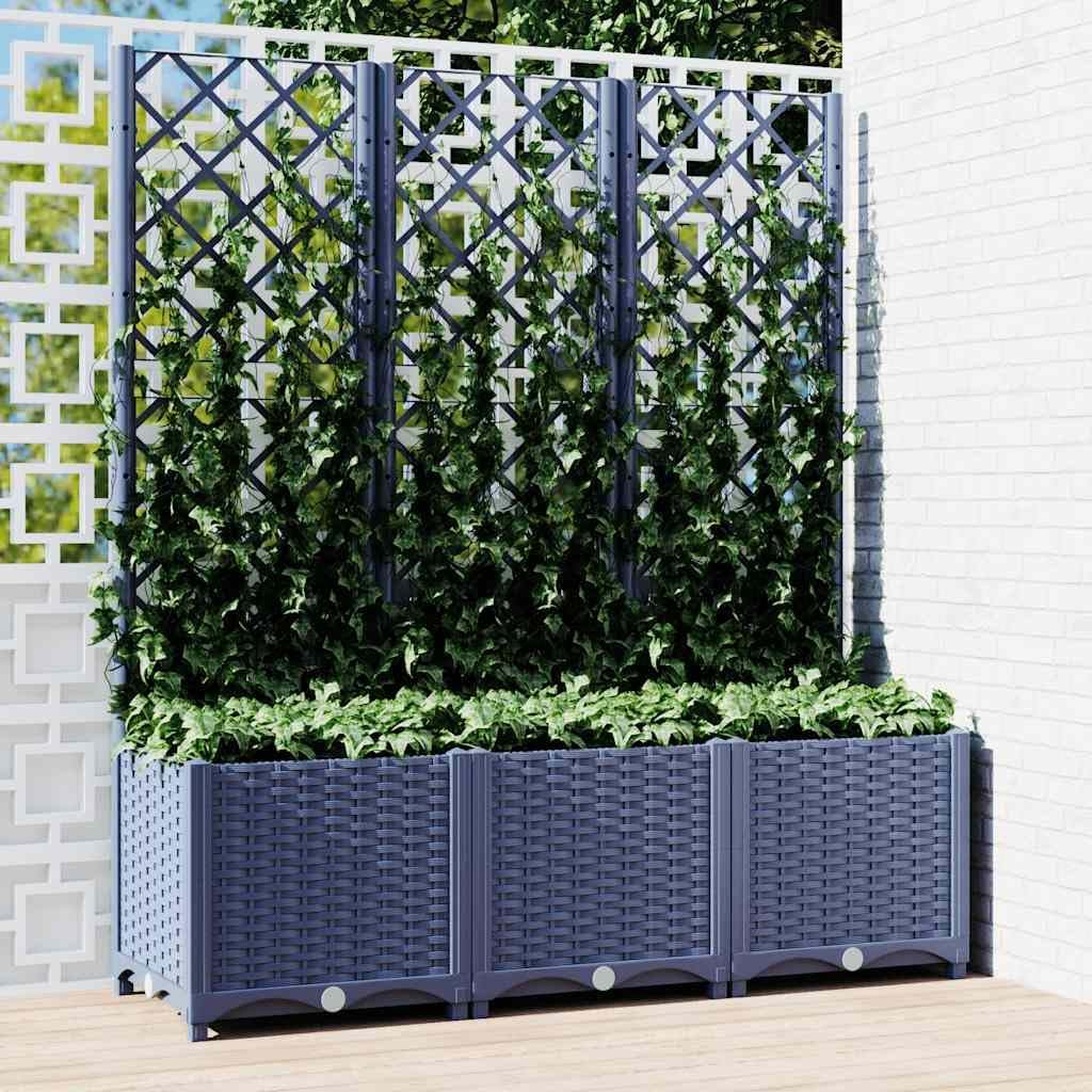 vidaXL Pflanzkübel mit Rankgitter Blumenkübel Pflanzkasten Blumentopf Blumenkasten Rankhilfe Spalier