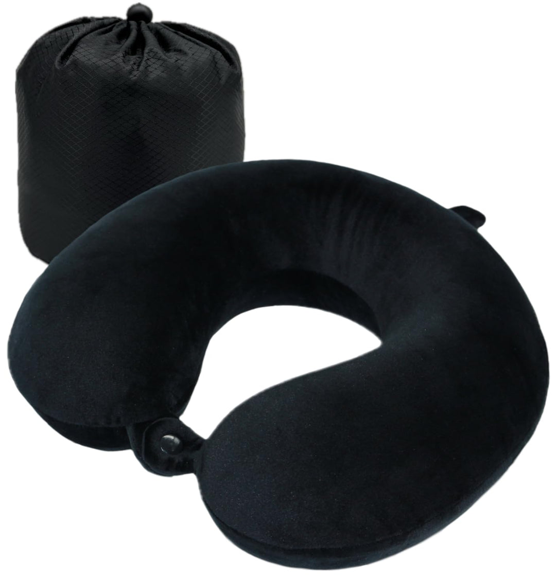 Reisekissen (Essentials) - 100% Memory Foam - U-förmiges Nackenkissen mit samtweichem Bezug - Nacken