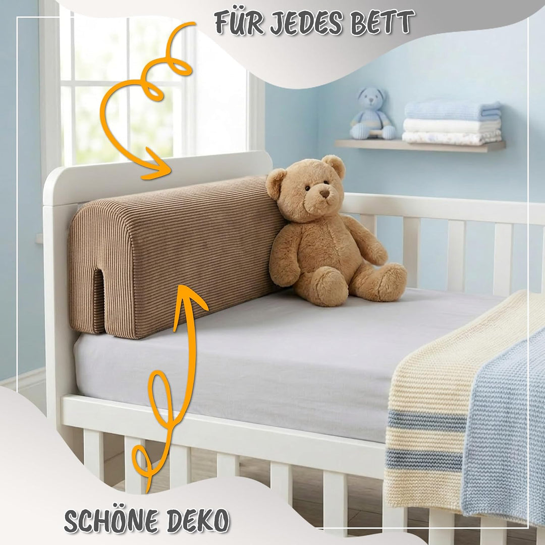 Bezug für Bettkantenschutz für Kinderbetten 120 cm - Schutz für Bettrahmen Baby Bett rausfallschutz