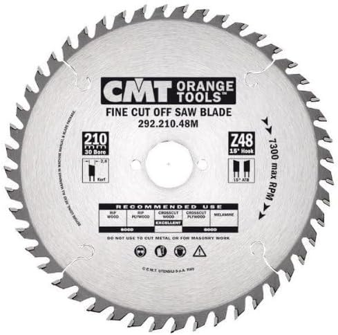 CMT Orange Tools Kreissägeblatt Feinschnitt HW 216 x 2,8 / 1,8 x 30 Z=64 15° ATB - 292.216.64M - für