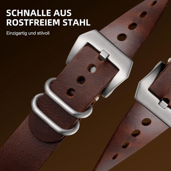 Bandsie Lederarmband kompatibel mit Apple Watch Armband 44mm 45mm 42mm 49mm für Männer/Frauen, Klass