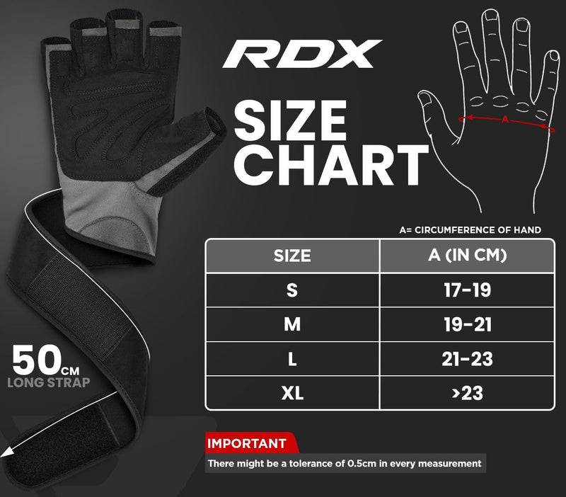 RDX Fitness Handschuhe Herren Damen, Trainingshandschuhe Krafttraining handgelenkschutz für Gewichth