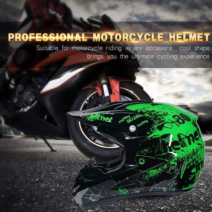 UIGJIOG Motorradhelm,Motocross Helm,Helm Kinder,Helmets Kinder-Cross-Helm, Road Helm mit Handschuhe