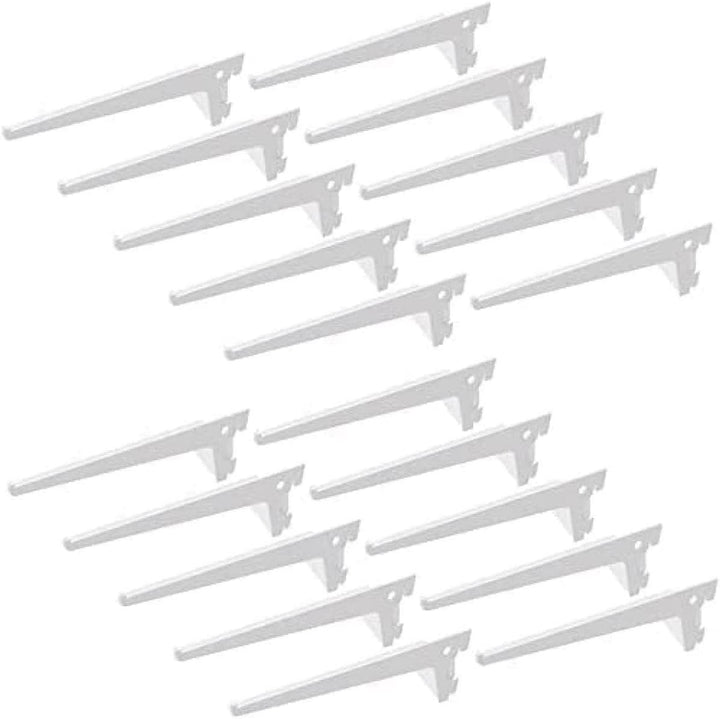 Emuca 7908112 Regalwinkel für Leistenprofil, einfache Bohrung, Durchlass 50 mm, weiss, 250mm, Set au