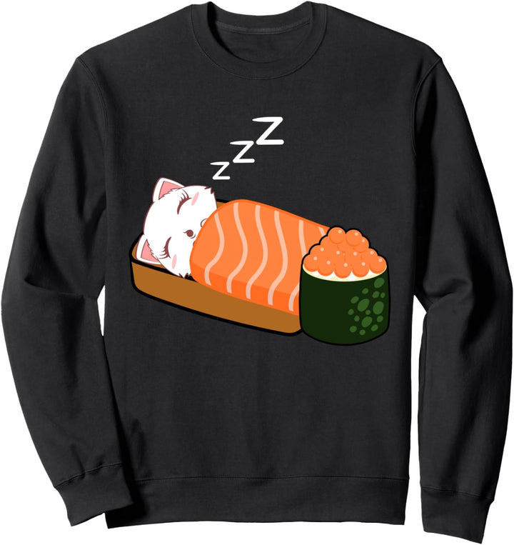 Kawaii Katze Sushi lustiges Katzenbesitzer schlafende Katze Sweatshirt