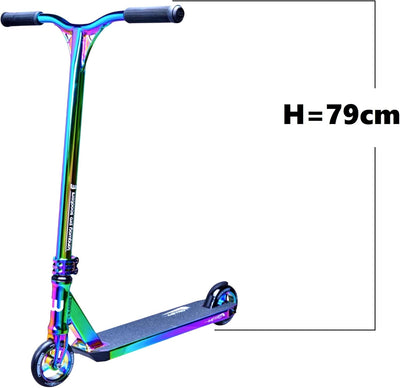 Longway Metro Stunt-Scooter Park Trick Tret Roller + F26 Sticker 2K19 H=79cm Rainbow, 2K19 H=79cm Ra