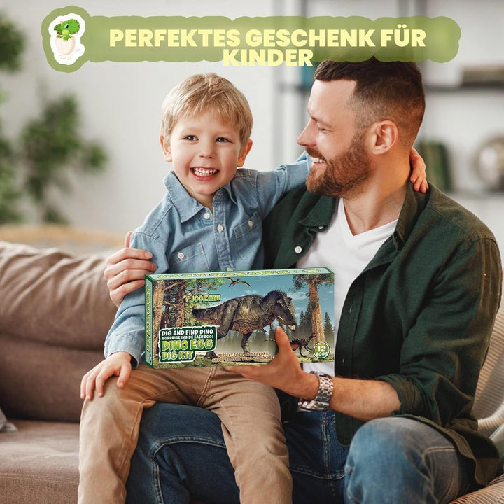 Joozmui Dino Ausgrabungsset für Kinder, Ei Dinosaurier Spielzeug ab 4 5 6 7 8 9 10 Jahre Junge Spiel