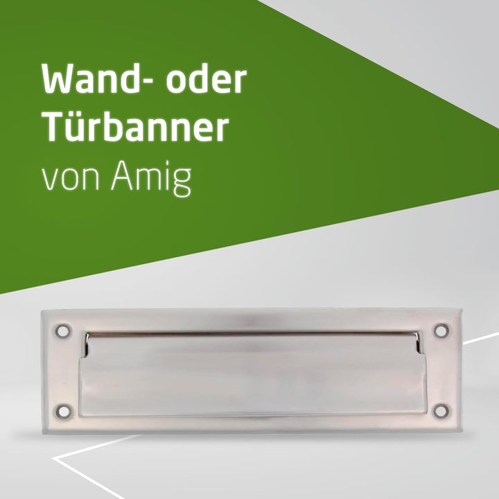 Amig - Briefkastenschlitz Edelstahl Silber Mod. 1 - Klappe für Wände oder Türen - Briefsammler mit E