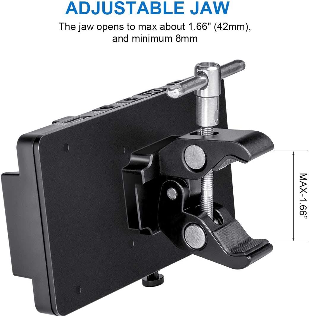 Fomito V-Lock V-Mount Batterieadapterplatte mit Superklemme für Beleuchtungsständer, Stativ, Stützst