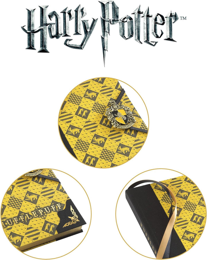 The Noble Collection Harry Potter Premium Notizbuch Hufflepuff Wappen gelb, Hardcover, gebunden, mit