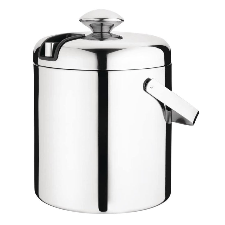 Olympia Eiskübel mit Deckel und Zange, 1,23 Liter, Edelstahl, hochglanzpoliert, Schwenkgriff, integr