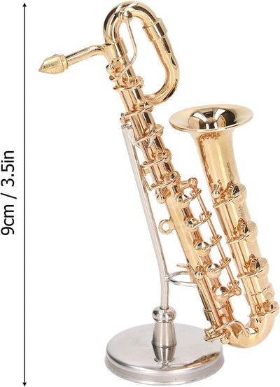 Bnineteenteam Miniatur-Saxophon-Modell, Messing-Miniatur-Saxophon-Mini-Instrument, Miniatur-Altsaxop