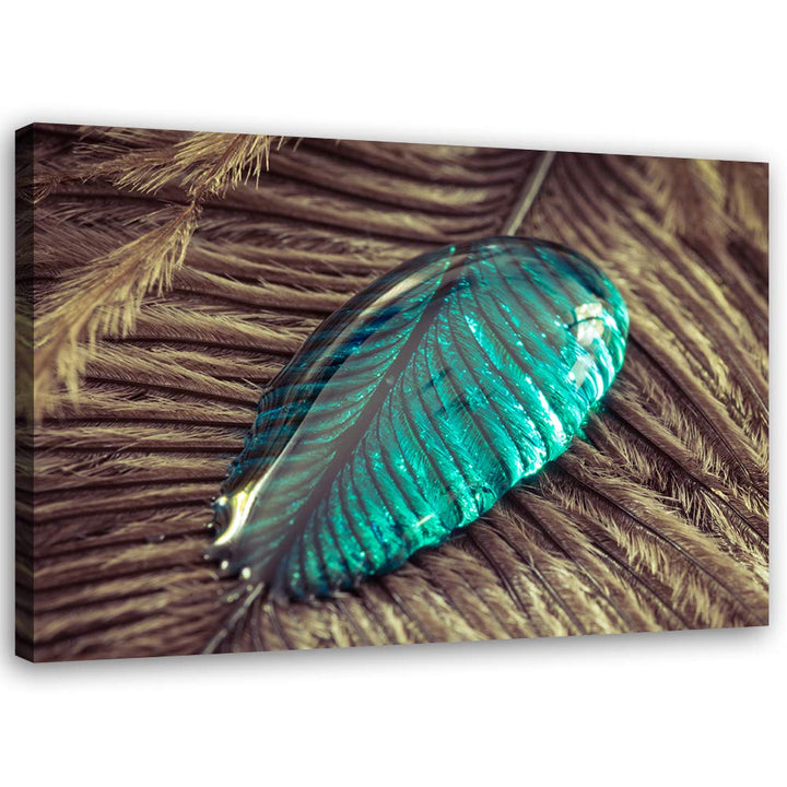 Feeby Wanddeko Tropfen Leinwandbild Kunstdruck abstrakt Blau 100x70 cm M14244 100x70 cm, M14244 100x