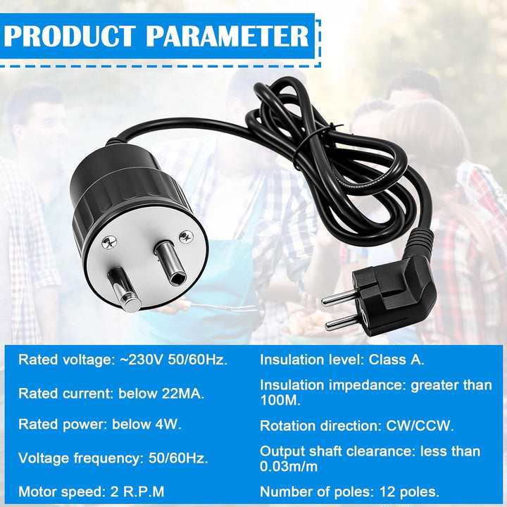 Grillmotor, DC 220-240V Elektromotor Grill, Rotisserie BBQ Grill Motor, Universal Grillmotor für Gri