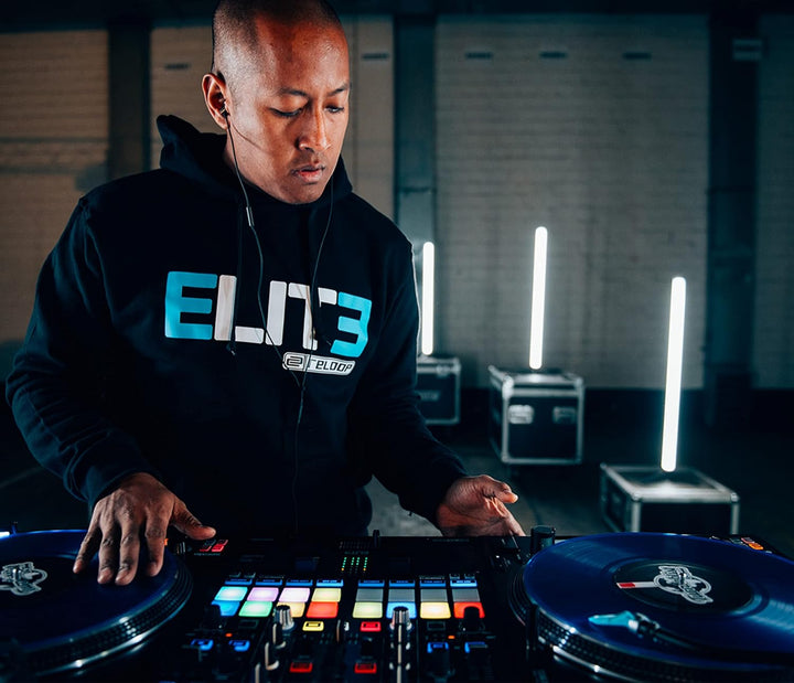Reloop ELITE Professioneller DVS Performance Mixer für Serato DJ Pro, 16 grosse, anschlagsdynamische