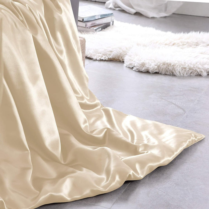 THXSILK Seidenbettwäsche Set 3 teilig, Bettbezug 200 x 200 cm und 2 Kissenbezüge 80 x 80 cm, Hypoall