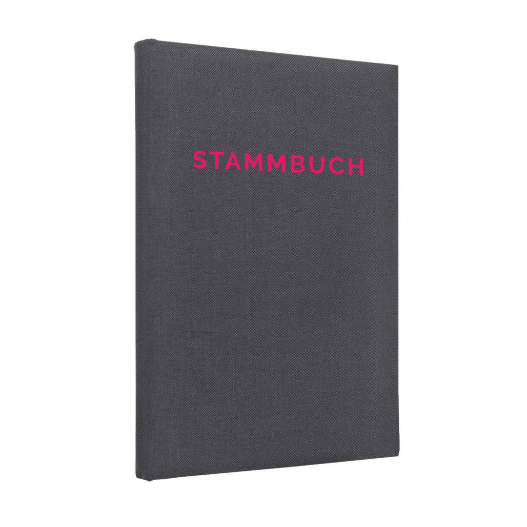 Hochzeitideal Stammbuch der Familie Serie 'Linea' Leinen dunkelgrau (Neonhimbeere, 21,0 x 14,0) Neon
