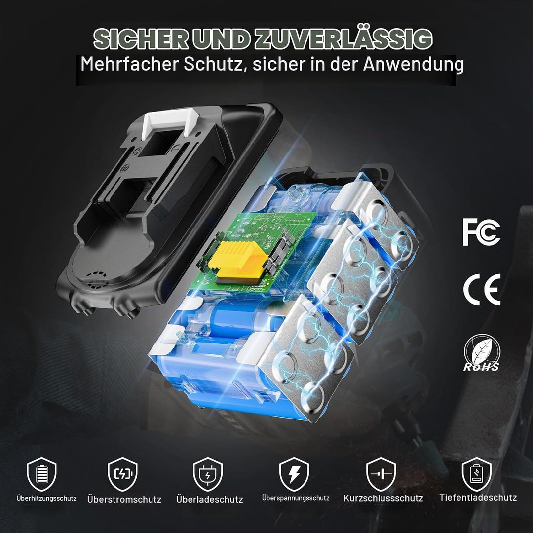 4 Stück 8000mAh Li-ion Akku Ersatzakku für makita 18V 8,0Ah Akku BL1850 BL1850B BL1830 BL1860B BL184