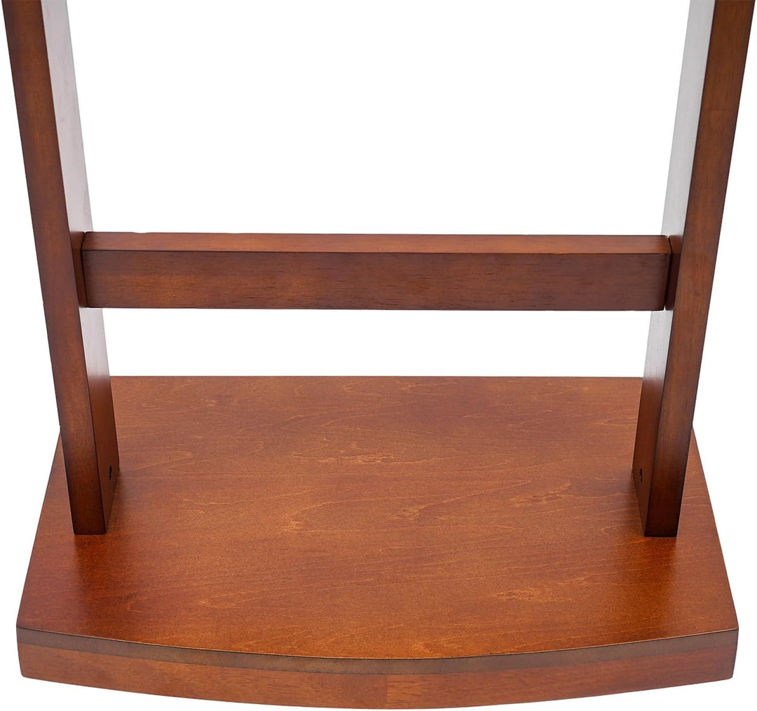 Herrendiener Kleiderbutler aus Holz mit Ablage & Handyfach, Stand Kleiderständer mit Hosenbügel und