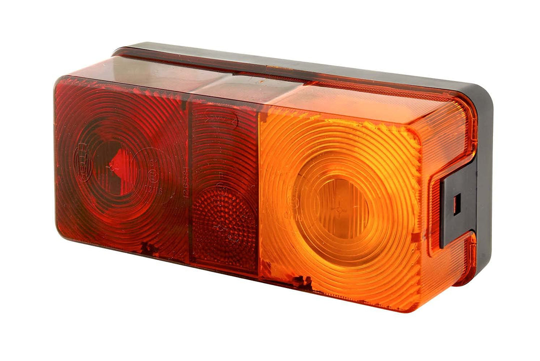 HELLA Rückleuchte - Glühlampe - 12V - Anbau/geschraubt - ECE - Lichtscheibenfarbe: rot/gelb - Stecke