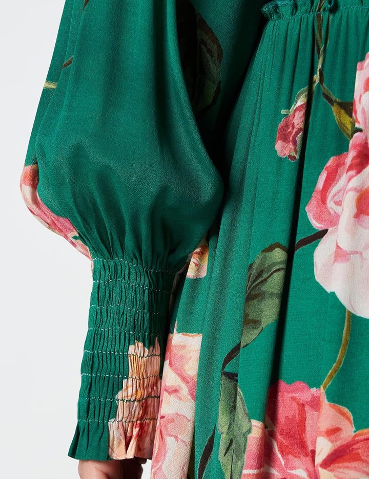 Replay Damen Kleid XS 010 Dark Green/Multicolor, XS 010 Dark Green/Multicolor