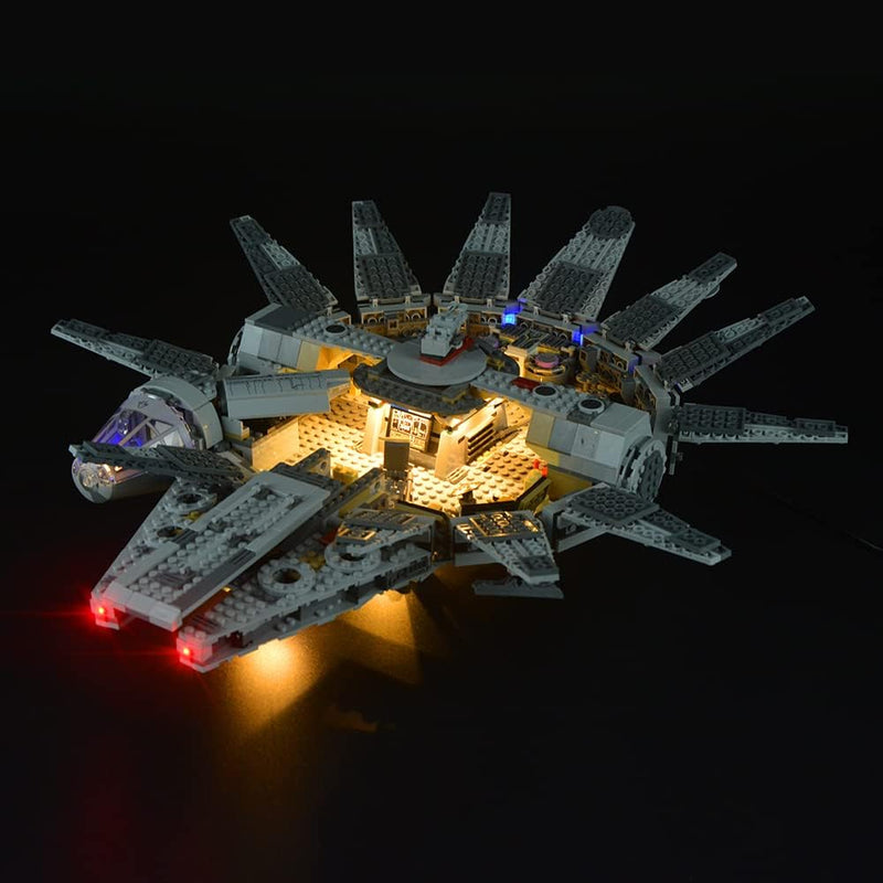 GEAMENT LED Licht-Set Kompatibel mit Lego Millennium Falcon - Beleuchtungsset für Star Wars 75105 Ba