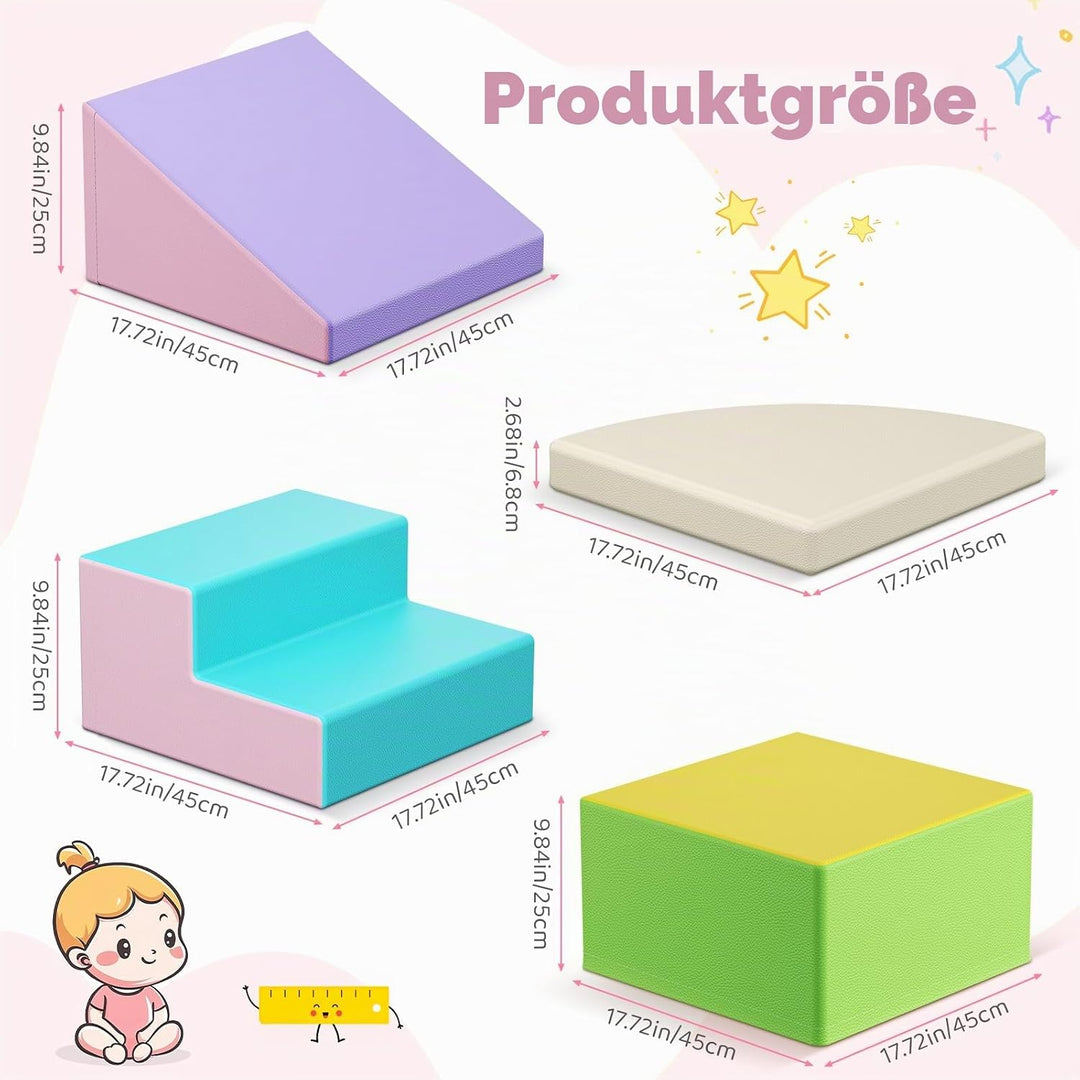 Hoyiyobi Schaumstoff-Kletterblöcke für Kinder, Schaumstoff-Bausteine XXL, Montessori-Spielzeug für