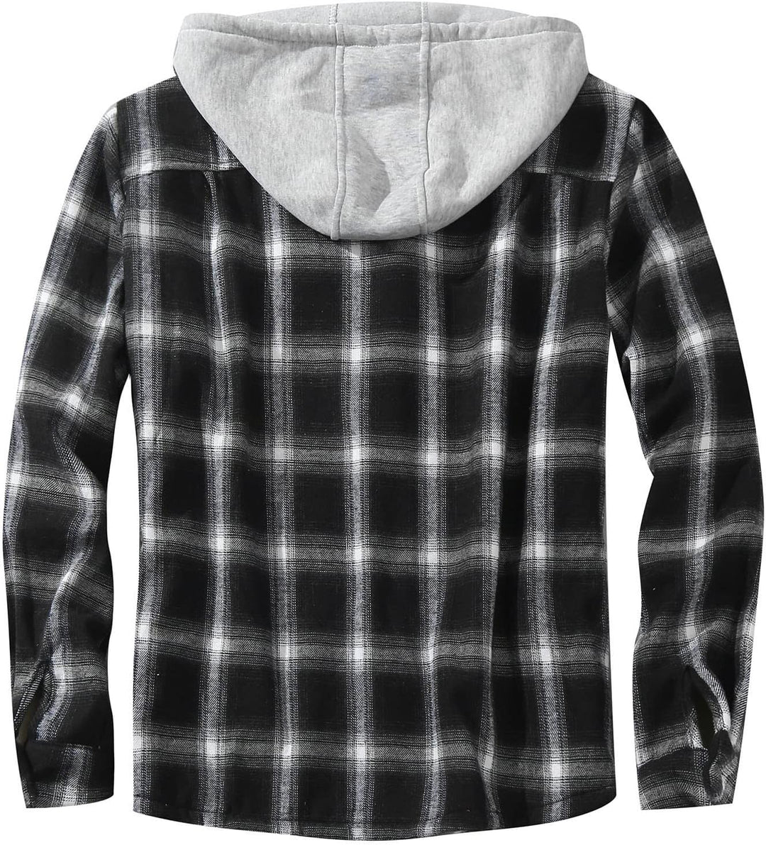 Holzfäller Thermohemd Herren Gefüttert Mit Kapuze Karierte Teddy-Fleece Flanellhemd Langarm Zipper K
