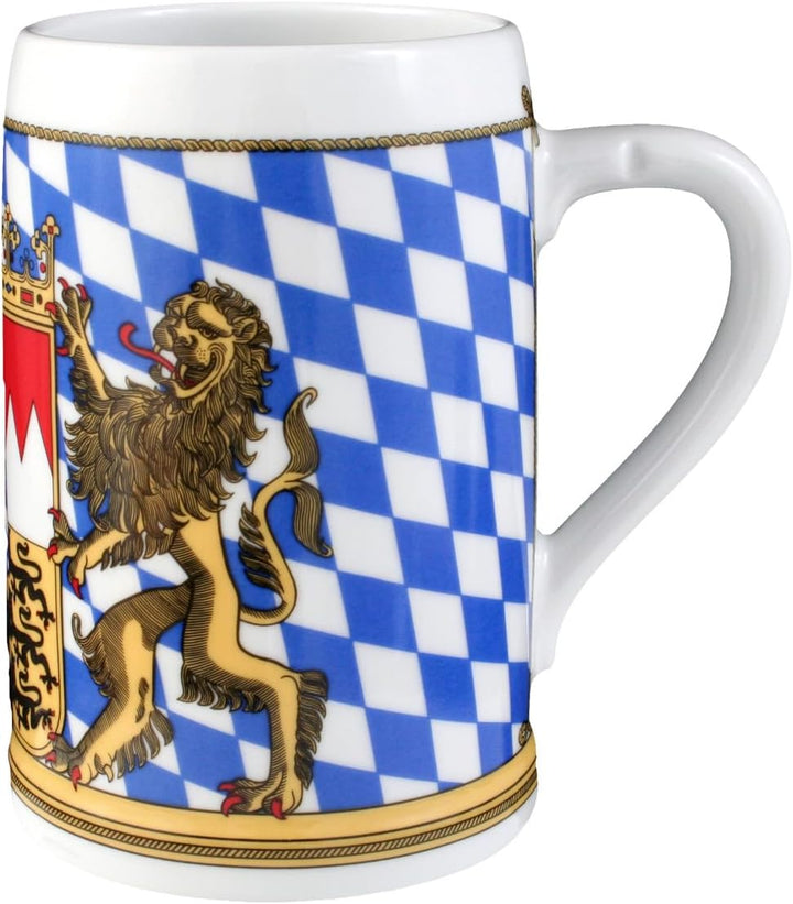 Seltmann Weiden 001.617235 Zusatzsort Bayern Bierkrug ohne Deckel 0,75 L, Blau/Weiss/Beige/Rot
