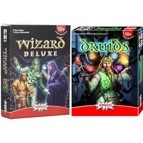 AMIGO 02206 Kartenspiel Wizard Deluxe, bunt Spiel + Freizeit 01750 - Druids Bundle mit Freizeit 0175