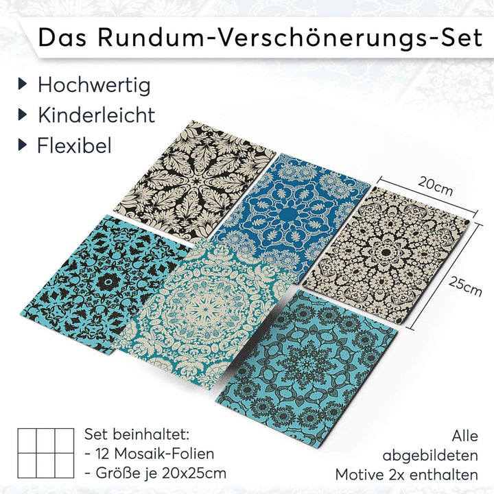 CREATISTO Klebefliesen Stickerfliesen Fliesenfolie - Klebe Folie für Wandfliesen I Klebefliesen Deko