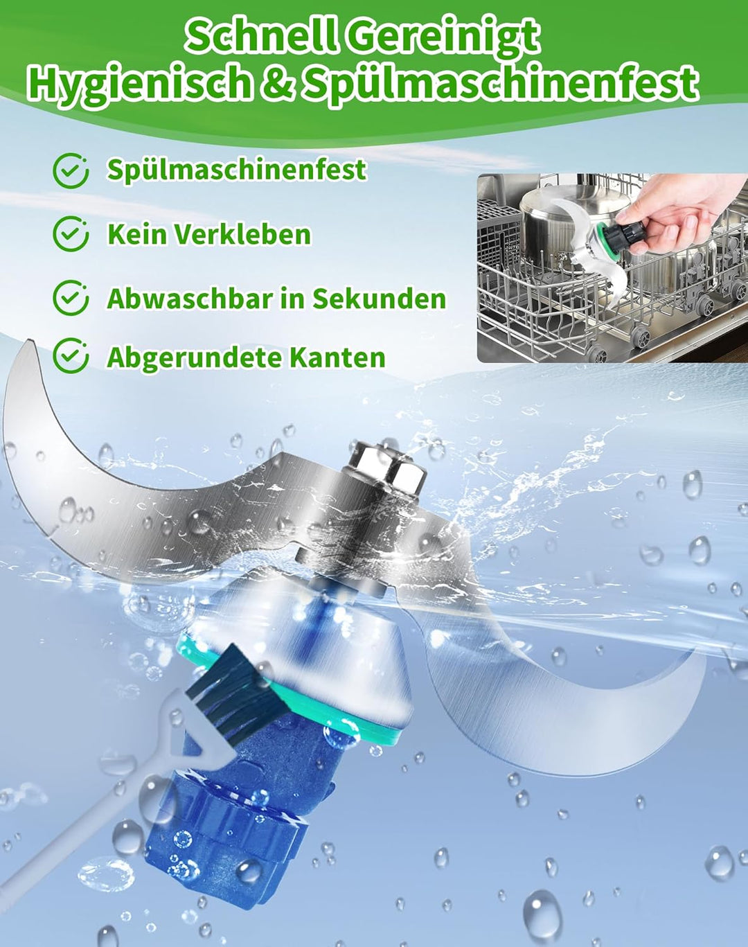 Teigmesser kompatibel mit Vorwerk Thermomix TM5 TM6 TM7 – Edelstahl Mixmesser Ersatzteil für Vorwerk