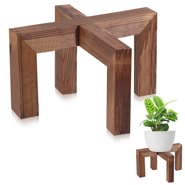 Vigordream Pflanzenständer, Pflanzenhalter für drinnen und draussen aus Holz, Einzelner Blumentopfst