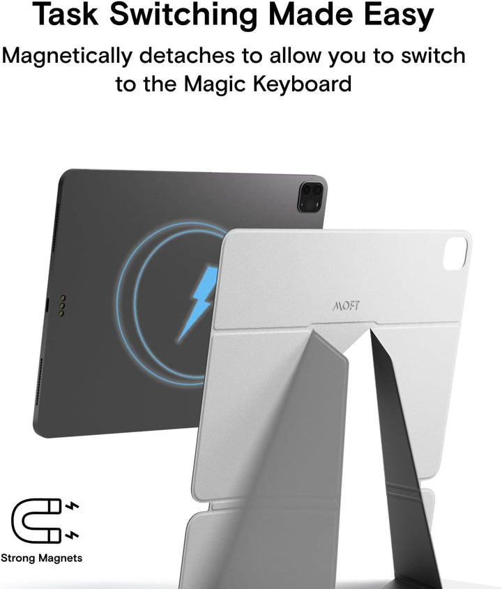 MOFT Tablet Ständer für Schreibtisch, Leder Folio Verstellbarer iPad Ständer Magnetische Hülle mit M
