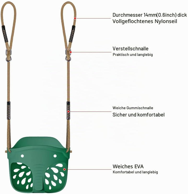Dolibest Schaukel Kinder, Indoor Outdoor Babyschaukel Weichen Plastik Schaukelsitz Spielplatz Garten