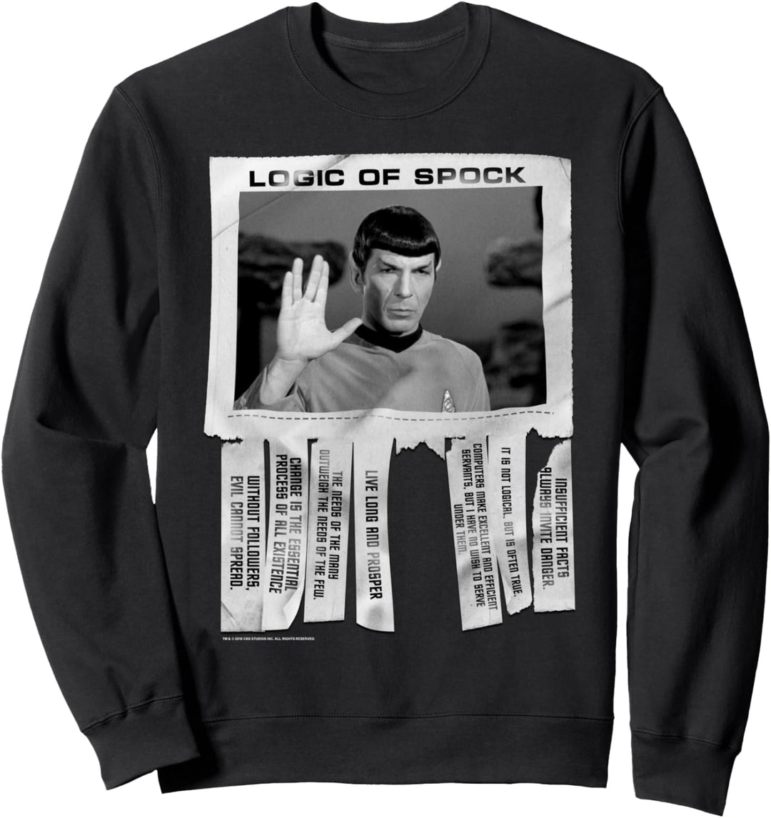 Star Trek The Original Series Logic Of Spock Text Poster Sweatshirt