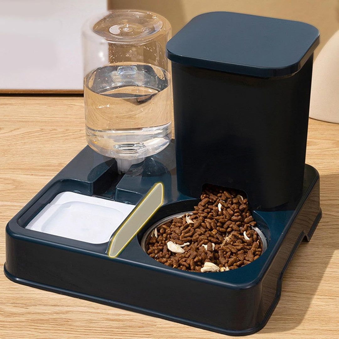 2-in-1 Automatischer Futterspender für Haustiere, Katzen- und Hundefutterspender und Wasserspender,