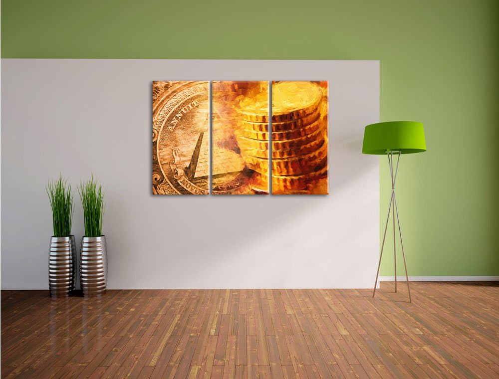 Pixxprint Illuminati Pyramide als Leinwandbild/Grösse: 3 Teilig (120x80) cm/Wandbild/Kunstdruck/fert