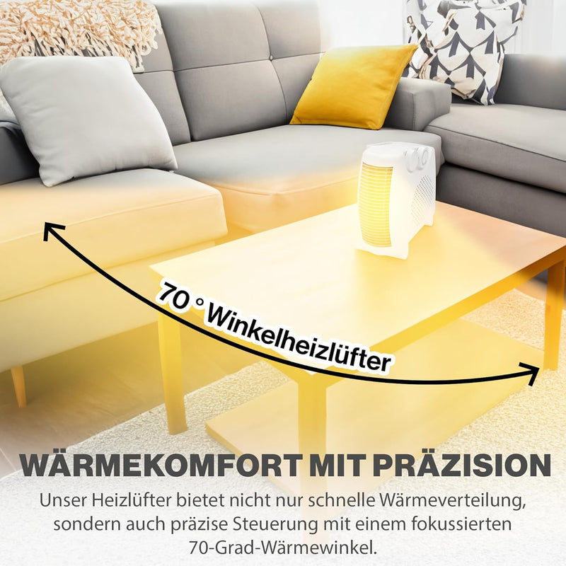 Bomann® mobiler & kompakter Heizlüfter | Heizlüfter 2000W & 1000W | Heizkörper mit Ventilatorfunktio