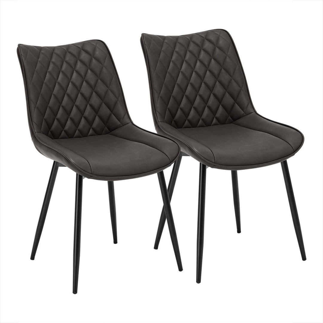 WOLTU Esszimmerstühle 2er Set, Küchenstühle gepolstert Anthrazit 2er Set, Anthrazit 2er Set